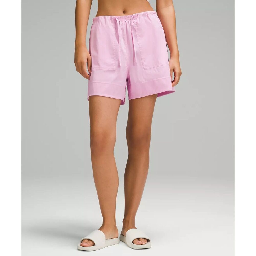 lululemon athletica High-Rise Drawstring Shorts in Light Pink - Large